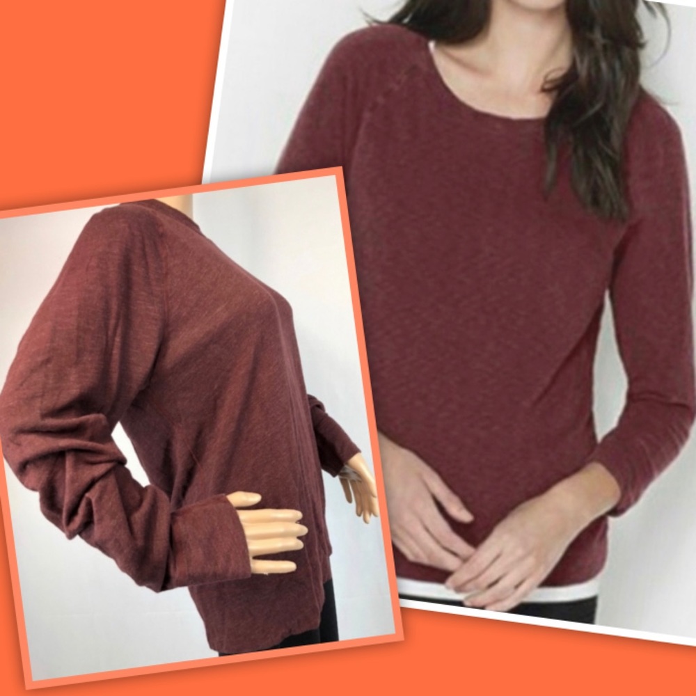 JAMES PERSE VINTAGE FLEECE SWEATER SOFT MAROON S